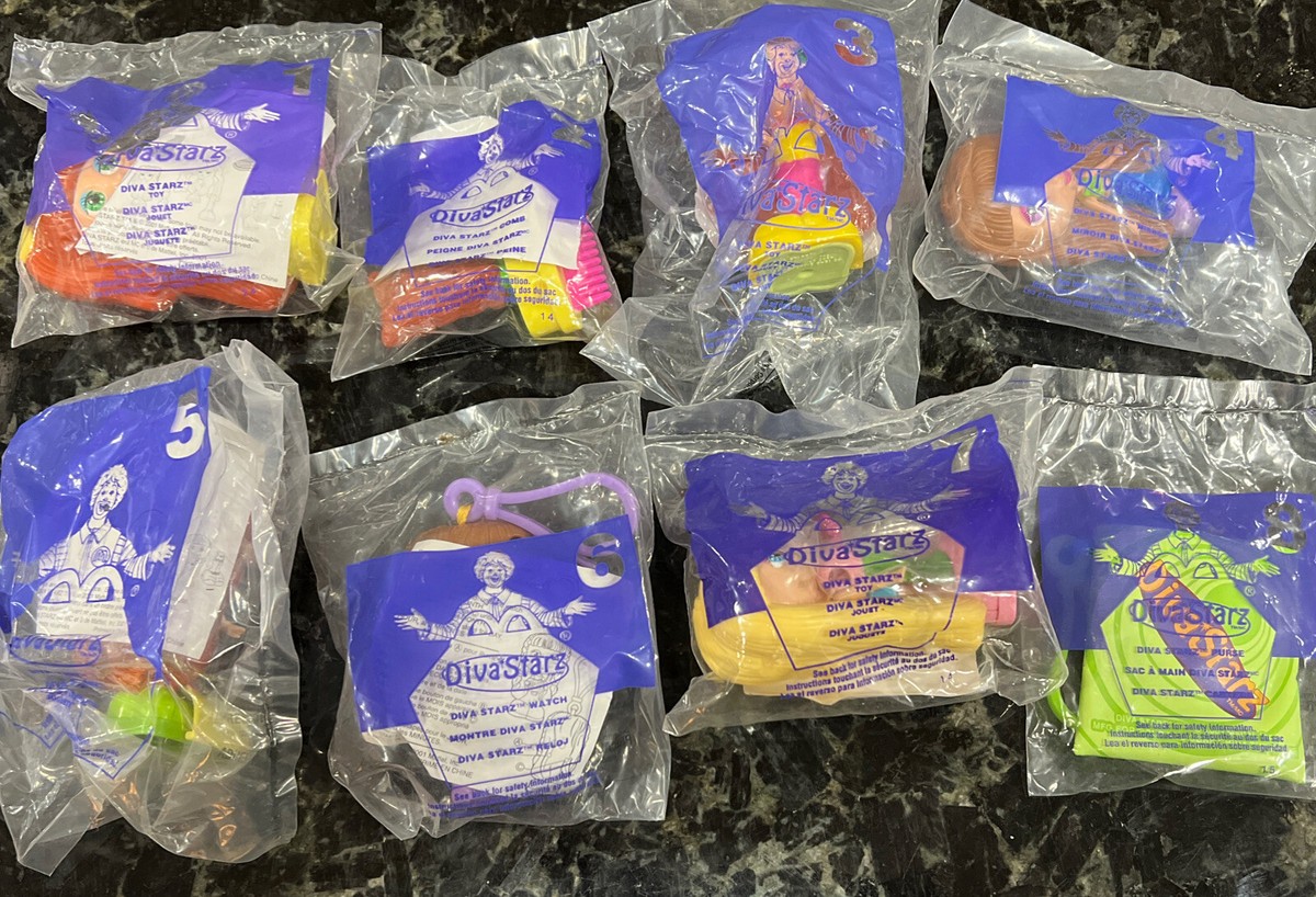 Diva Stars - Mcdonalds 2001 Complete Set 8 Sealed in Packages. (C