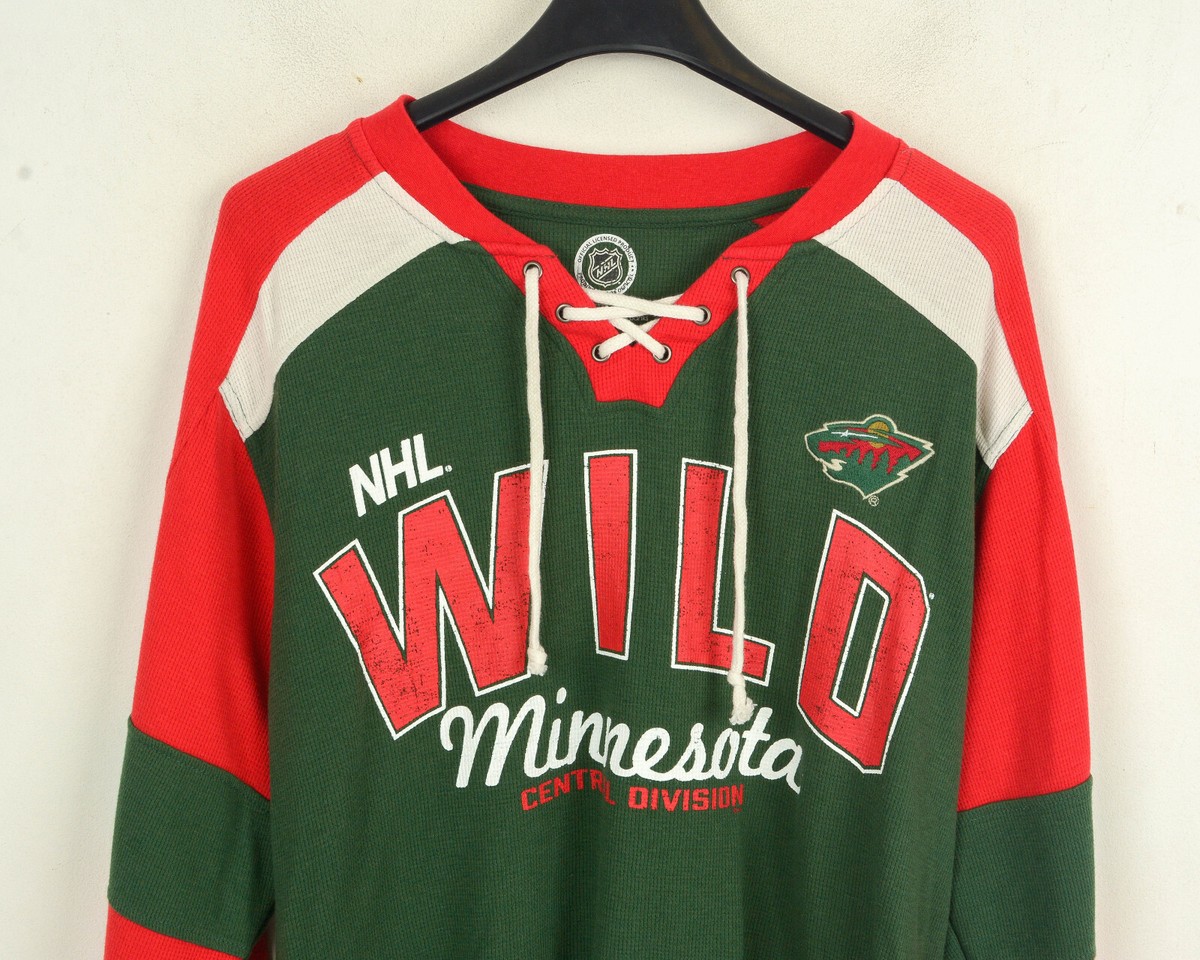 Minnesota Wild NHL G-III Men L Sweatshirt Jumper Vtg Look Collar