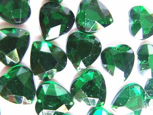 Acrylic Rhinestone Gems 16 mm Love Heart Flat Back Sew On Crystal Red Green Blue - Picture 9 of 57