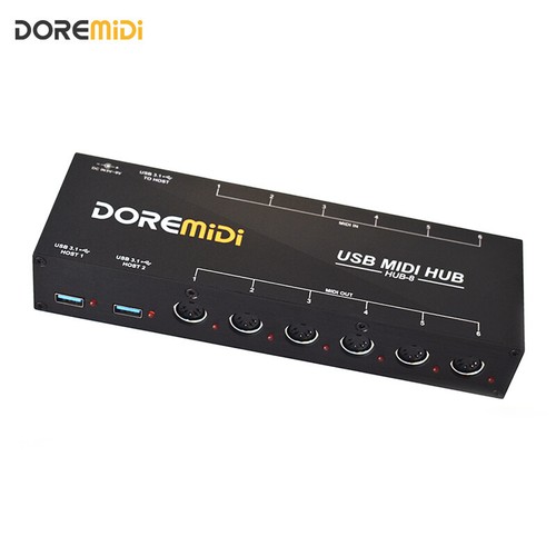 DOREMiDi HUB-8 6x6 MIDI Interface Host x2 MIDI Hub Box 96 Channels Adapter - Picture 2 of 12