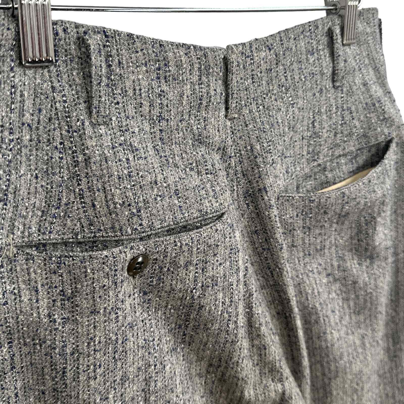 VTG Pleated Wool Tweed Pants Womens 27x26 Cuffs P… - image 7