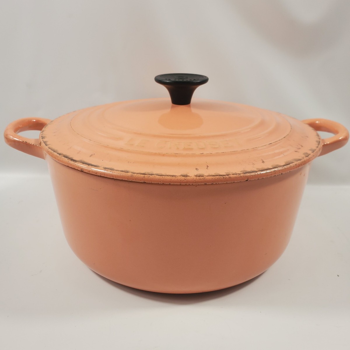 RARE Vintage PEACH Le Creuset #22 Dutch Oven Vintage Salmon Pink w