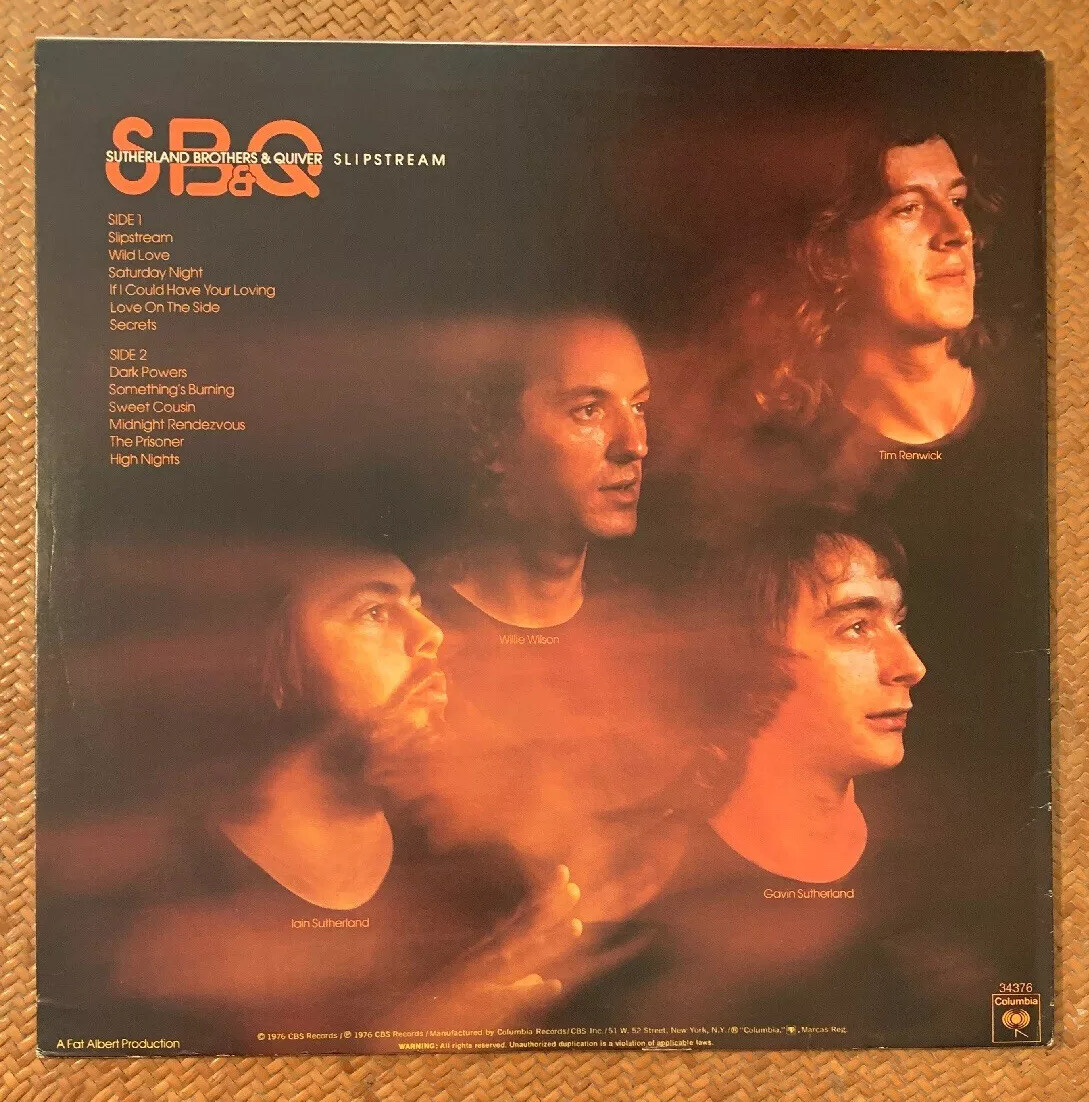 Sutherland Brothers & Quiver”Slipstream”1976 LP Original Inner Lyric