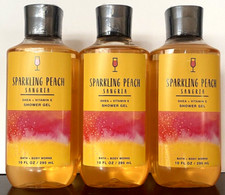 Bath Body Works Lot of 3 SPARKLING PEACH SANGRIA Shower Gels