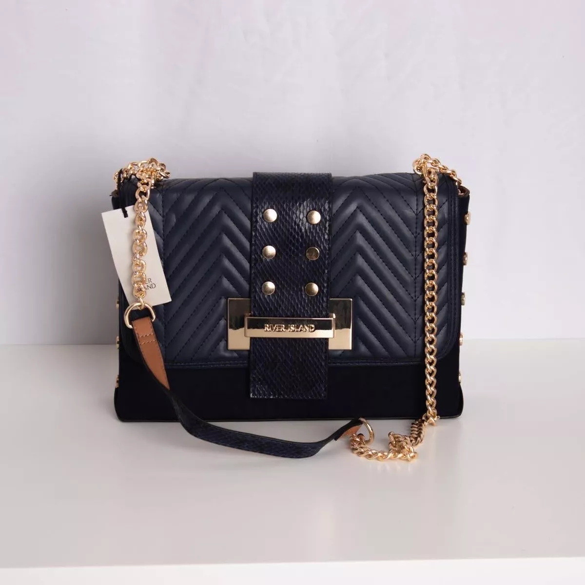 River island sale black studded bag