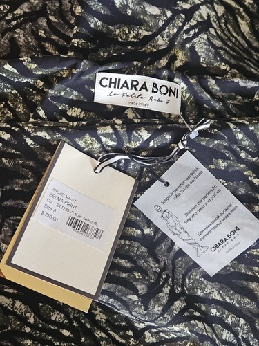 NEW $750 Chiara Boni La Petite Robe Size 8 Zelma Side Shirred Tiger Print Dress - 第 3/13 張圖片