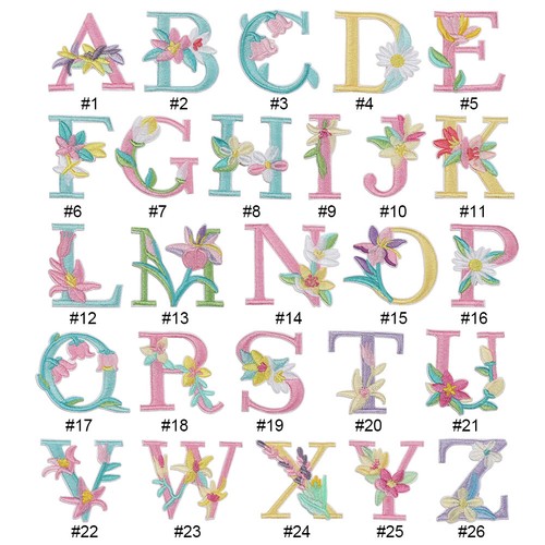Embroidered Stickers A-Z Alphabet Embroidered Applique Patches Applique Patches - Picture 7 of 89