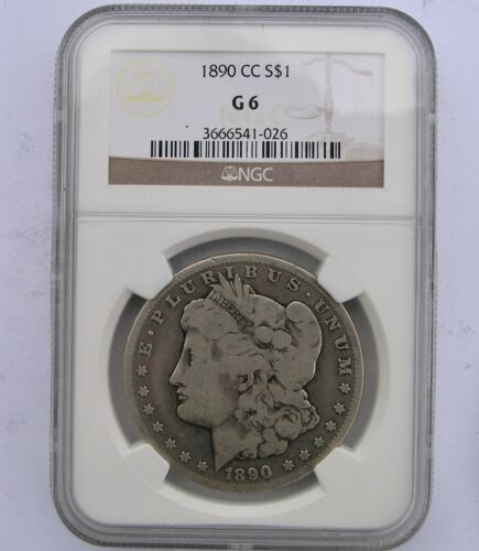 1890 -CC MORGAN SILVER DOLLAR NGC G6 $1 Coin Graded US United C G 6