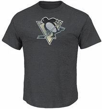 Pittsburgh Penguins Big Time Play Distressed Charcoal Grey Short Sleeve T Shirt