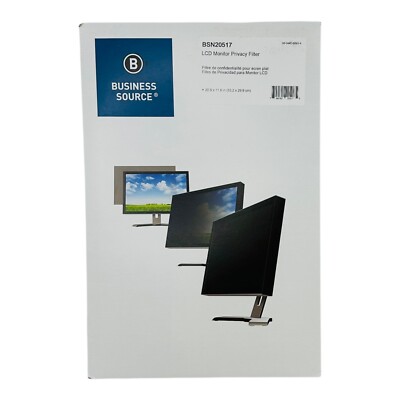 Business Source Blackout Privacy Filter For 24'' Monitor Widescreen LCD 16:9