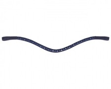 Stirnband Stirnriemen Leder schwarz mit Strasssteinen ARBO-INOX®