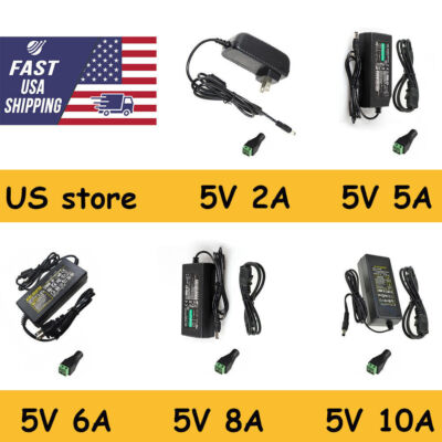 AC 110/220V to DC 5V 2A 3A 5A 6A 8A 10A Power Supply Adapter WS2812B LED Lights