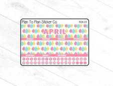 1004-2A~~April 7X9 Monthly View Kit Planner Stickers.