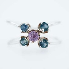 Montana Sapphire Criss Cross Cluster Ring