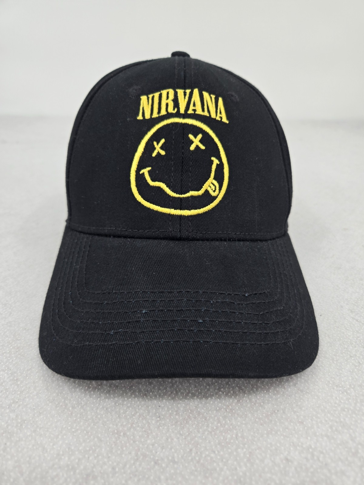 Nirvana Adjustable Hat Black Smiley Face Embroide… - image 1