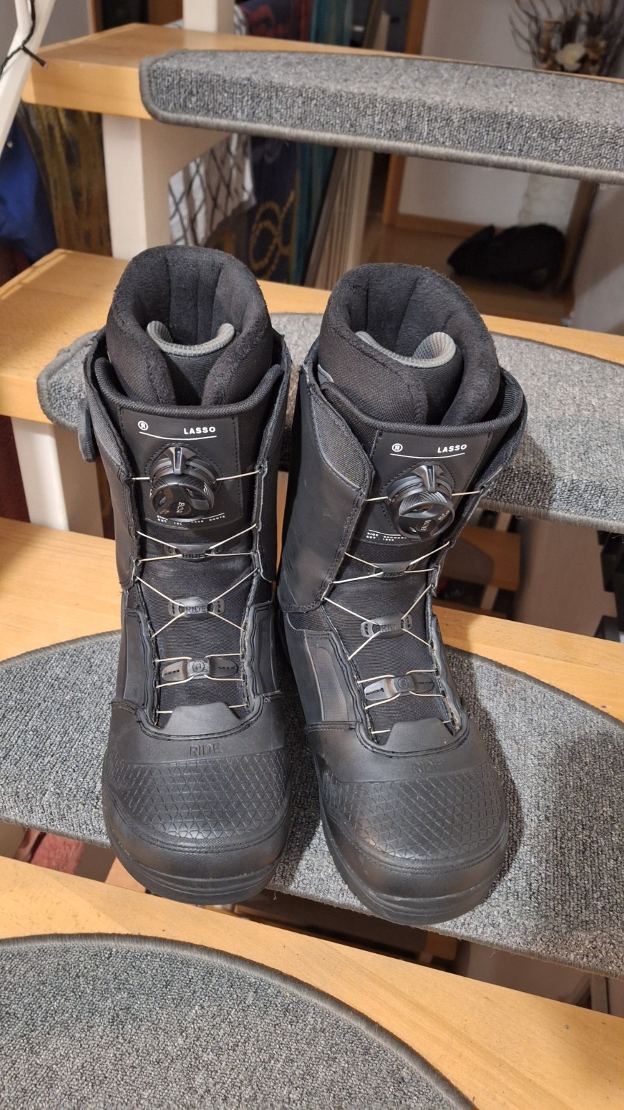 Ride Lasso Snowboard Schuhe Größe 46 Schwarz Double Boa Herren