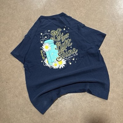 Cherished Girl Let Your Light Shine Blue Christian T-Shirt Size XL
