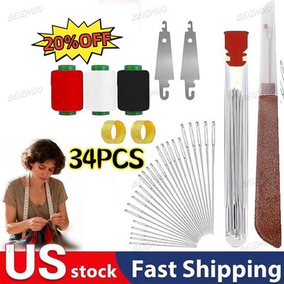 34PCS Sewing Tool Set,Needles Thread Hand Repair Tool,Portable Sewing Kit