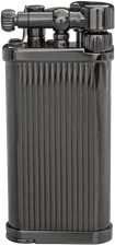 Savinelli IM Corona Old Boy pipe lighter -  Gun Metal - Vertical Lines