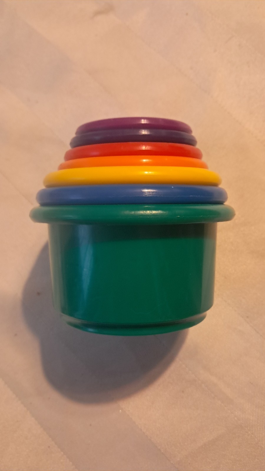 Stackable Baby Cups Set of 7 Colorful Bathtub Toys for Toddlers