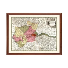 Old Map of London 1740 - Vintage England Art Wall Decor Prin