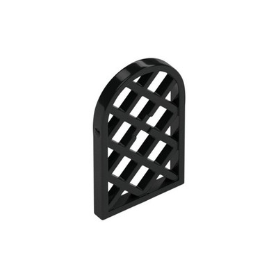LEGO 5x Black Window Pane 1 x 2 x 2.7 Rounded Top with Diamond Lattice inv. 452