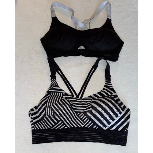 Victoria's Secret Sport Logo Strap 36C Lightweight Wireless Sport Bra Lot x2 - Picture 8 of 8