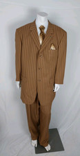 Stacy Adams Single Breast 3 Piece Adjustable Waist Men's Suit Size 52L