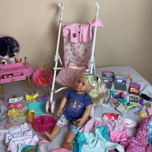 "Enorme Lote de 180+ Piezas - Ropa 18"" Muñeca y Accesorios Tocador - Nuestra Generación Battat" - Imagen 5 de 23