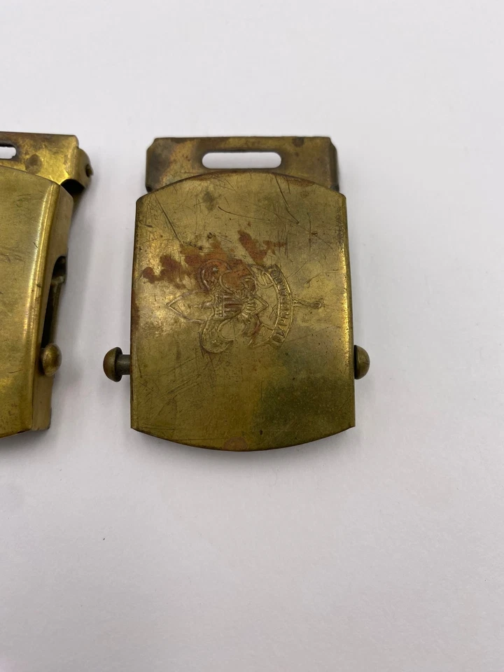 Vintage Lot of 2 Solid Brass Boy Scout Buckles - Image 2 of 3