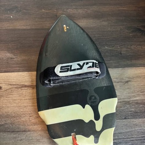 Slyde Handboards Carbon Fiber Bodysurfing Handplane Black White Drip 20 Inch