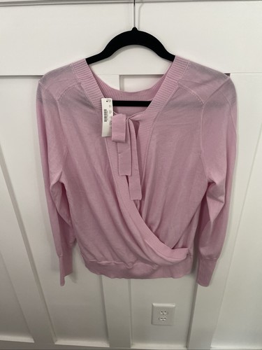NWT J.Crew Pale Pink-Large Crew Neck sweater-Wrap Back With Tie- Thin Material - Picture 3 of 8