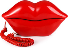 Cute Red Lip Phone - Novelty Corded Desk Phone for Home, Office  Parties