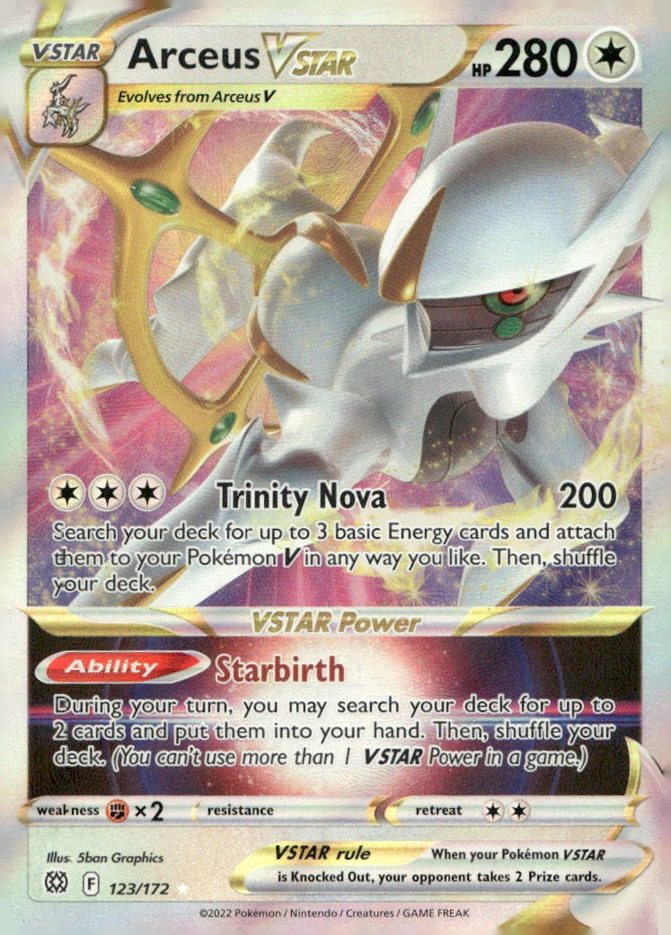 Arceus VSTAR 123/172 Holo VSTAR Rare Brilliant Stars Pokemon Near Mint