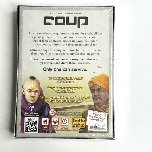 Indie Boards and Cards COUP Family Card Game 2 Or More Players - Picture 2 of 6