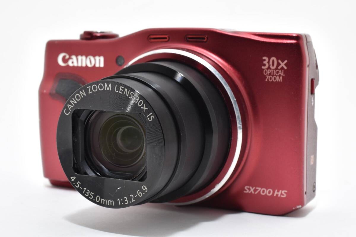 Canon Digital Camera PowerShot SX700 HS Red Zoom Failure w/Battery
