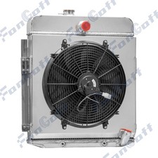 4 Rows Radiatorshroudfan Fits 1949-50 Plymouth Special Deluxe Suburban 3.6l