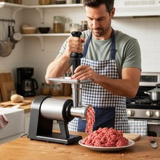 Heavy Duty Aluminum Meat Mincer Machine with 3 Sausage Tubes