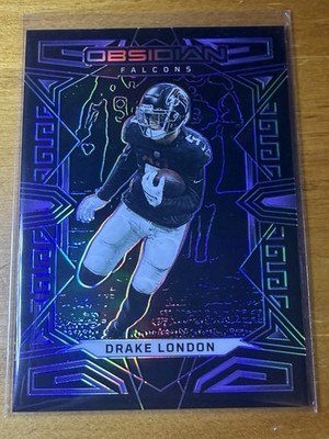 2023 Panini Obsidian Drake London #4 Purple /75 Atlanta Falcons