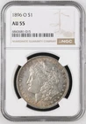 1896 O Morgan Silver Dollar NGC AU55 FAST FREE SHIPPING
