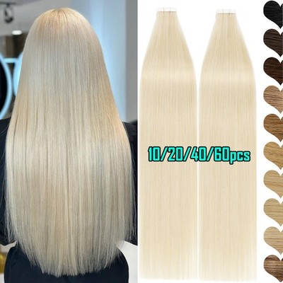 CLEARANCE Tape In 100% Real Human Hair Extensions Tape On Skin Wefts Thick 150g