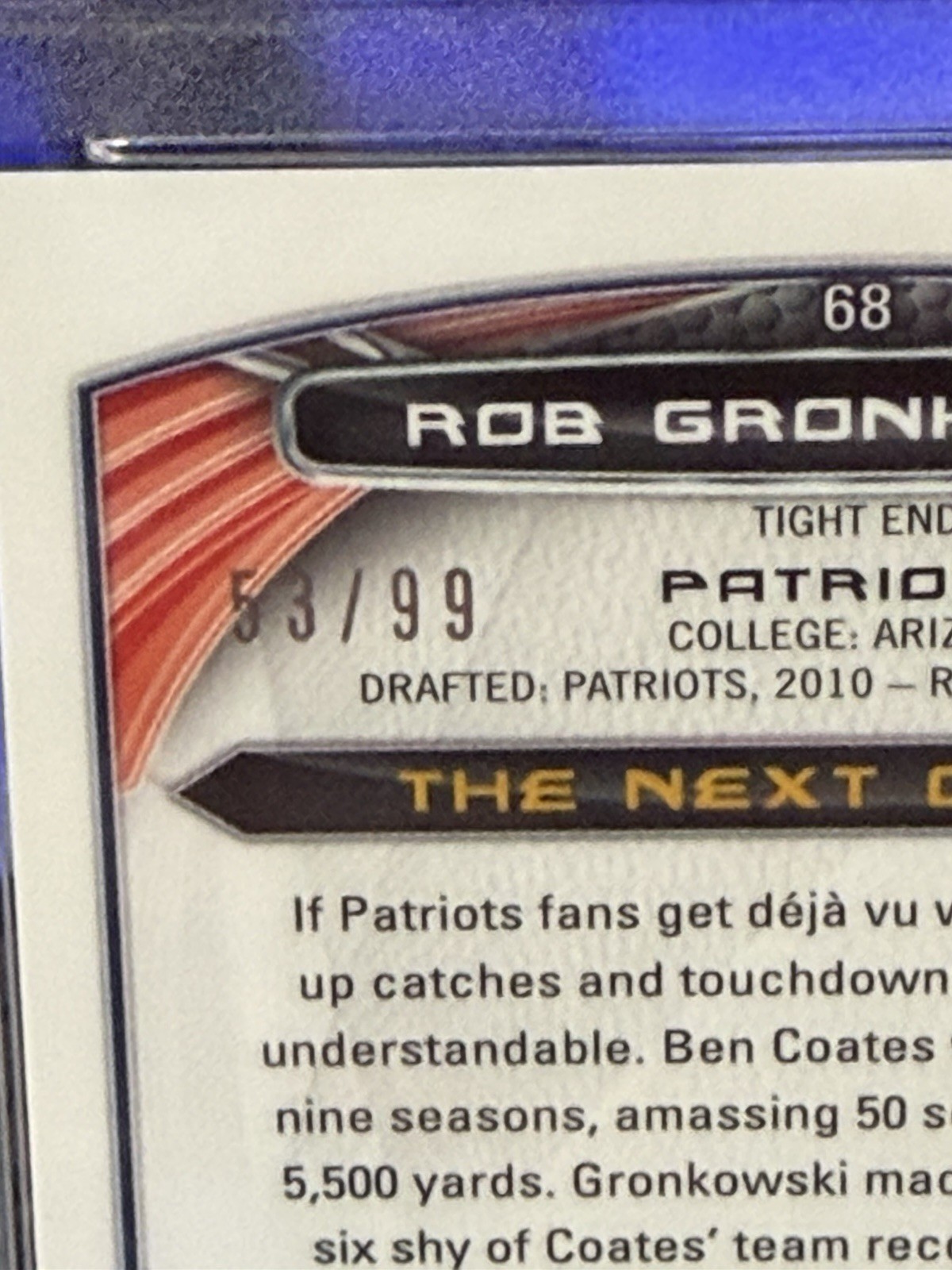 2014 Bowman Chrome Rob Gronkowski #68 Bubbles Refractor /99 Patriots PSA 10 GEM view 5