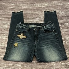 Miss Me Womens Blue Denim Medium Wash Stretch Easy Ankle Skinny Leg Jeans Sz 29