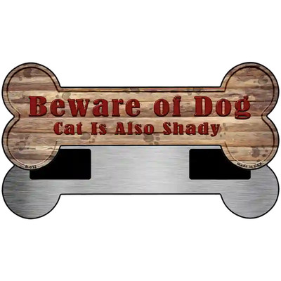 Beware of Dog and Cat Novelty Bone Magnet B-012 3.5'' x 9'' Magnet