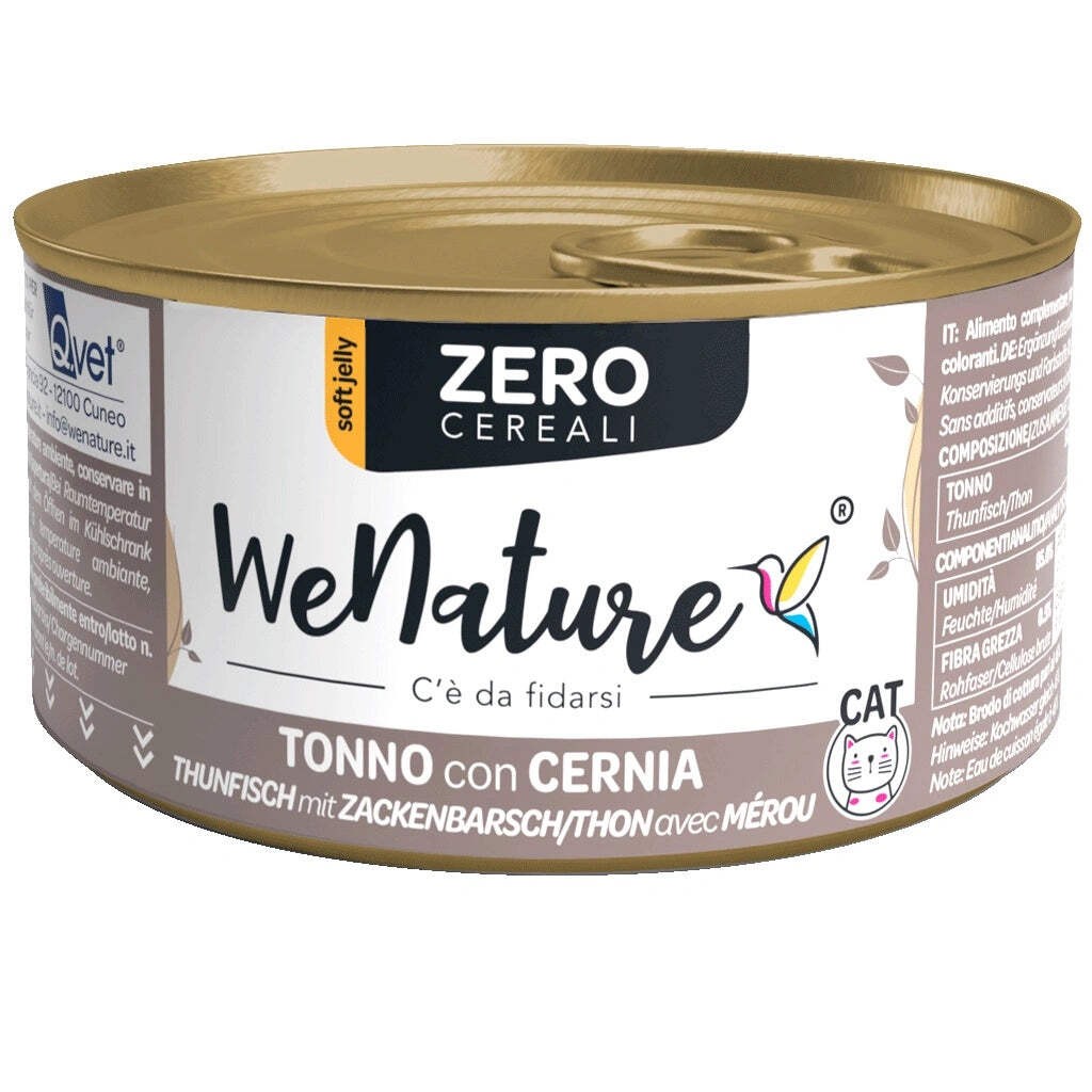 WE NATURE ZERO CEREALI CAT CON TONNO E CERNIA 85 GR