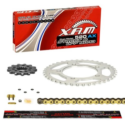 Suzuki DR 350 SE (SK42B) 1995 Kettenkit XAM extra VERSTÄRKT, GOLD, CLIP, DR350SE