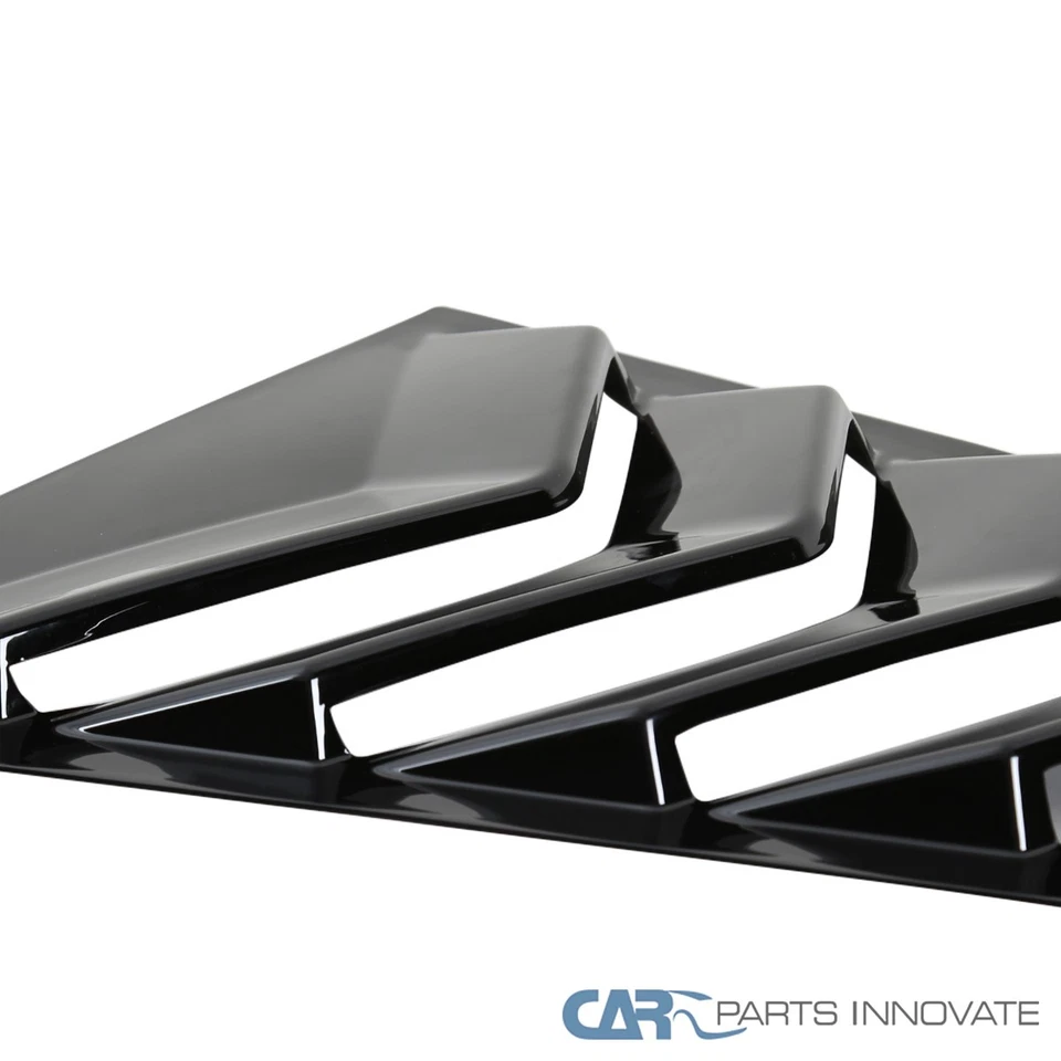 Fits 15-18 Ford Mustang Glossy Black 1/4 Quarter Side Vent Window Scoop Louver - Image 4 of 4