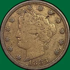 1883 Racketeer Gold Plated Liberty Head V Nickel Fine F Coin #43160