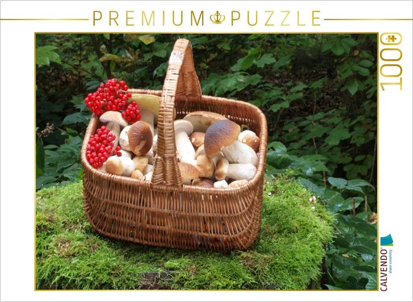 Calvendo Puzzle Basket Of Porcini Mushrooms | 1000 Pieces, Finished Size 25.2 ×-image