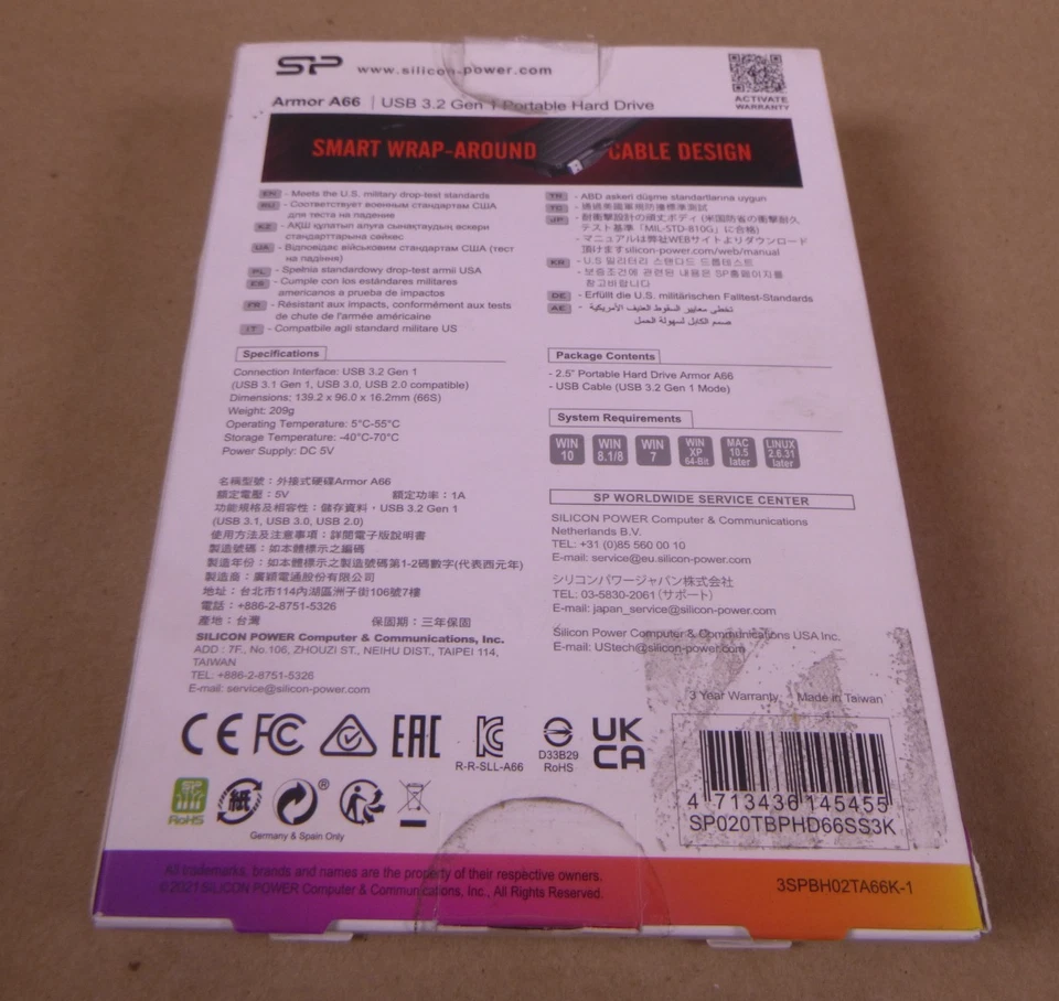 Silicon Power SP Portable  Armor A66 2TB USB 3.2 Gen 1 Hard Drive Shock Proof - Image 3 of 4